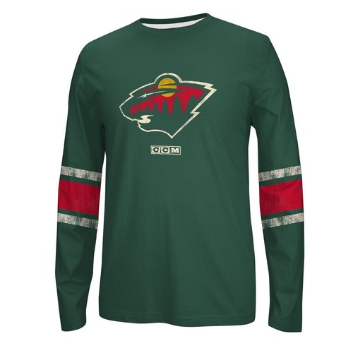 

[L85913] Новые мужские кроссовки REEBOK NHL Minnesota Wilds CCM с длинным рукавом — рекомендованная производителем розничная цена 50 долларов США., Многоцветный