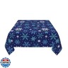 Aytipun Dark Blue Winter Square Tablecloth 60x60 Inch Blue Teal White Snowflake Christmas Holiday Theme Decorative Table Cloth Seasonal Rustic Farmhouse for Indoor Party Kitchen Dinner Picnic Decor