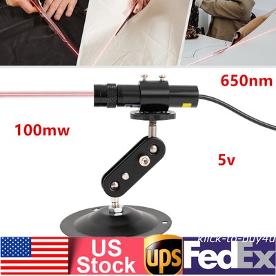Red Line Laser Module 650nm 100mW Adjustable High Precision Laser Positioning US