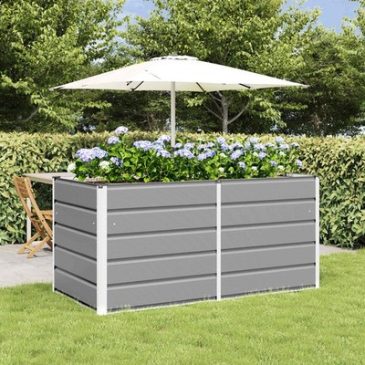 vidaXL Planter Light Grey 160 x 80 x 75 cm Steel