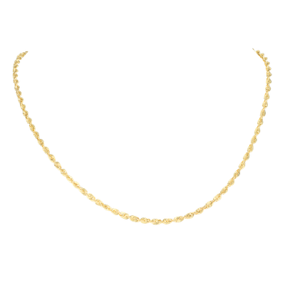 NURAGOLD 14K YELLOW GOLD MENS 3MM ITALIAN DIAMOND CUT ROPE CHAIN PENDANT NECKLACE 28"