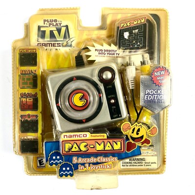 Namco Plug N Play Mini Portable Pac-Man 2004 Pocket Edition Arcade Game ~ Sealed
