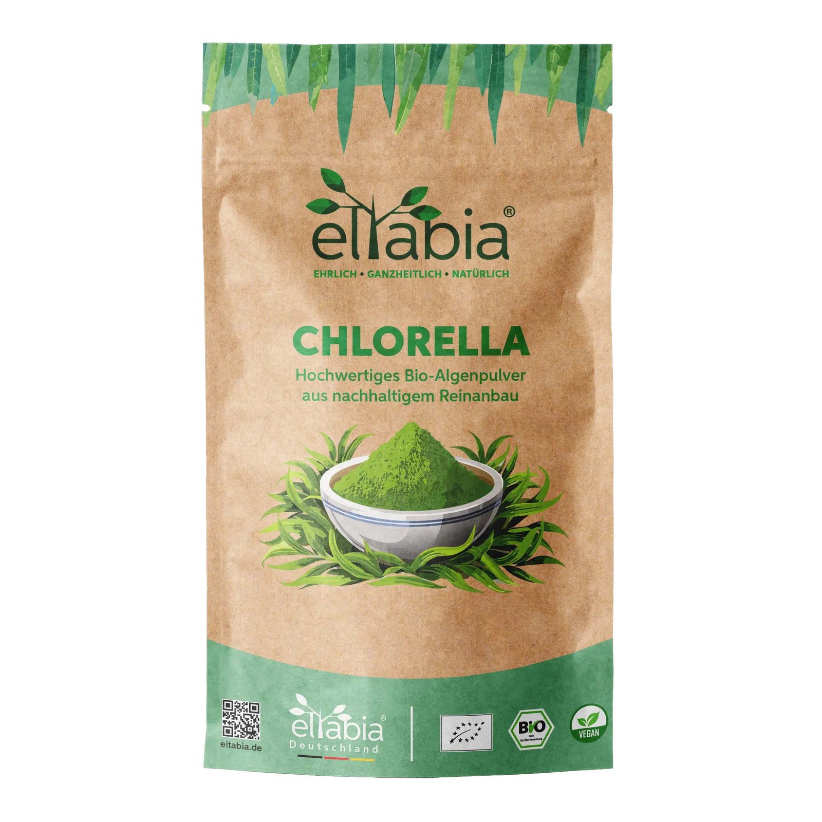 Bio Chlorella Pulver | Premium Rohkost-Qualität | 100% rein ohne Zusätze | Vegan