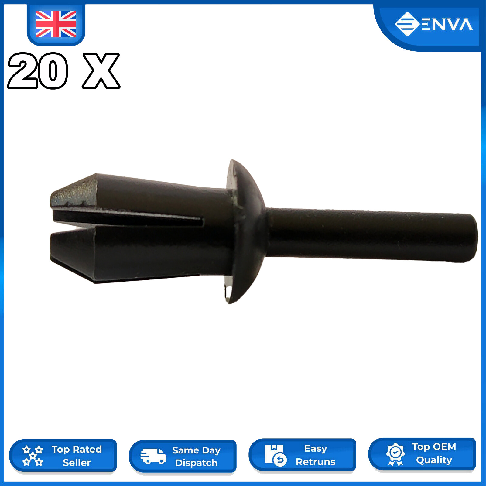 For BMW 20X 5mm Plastic Rivet Clips Trims Wheel Arch Liner / Lining Mouldings