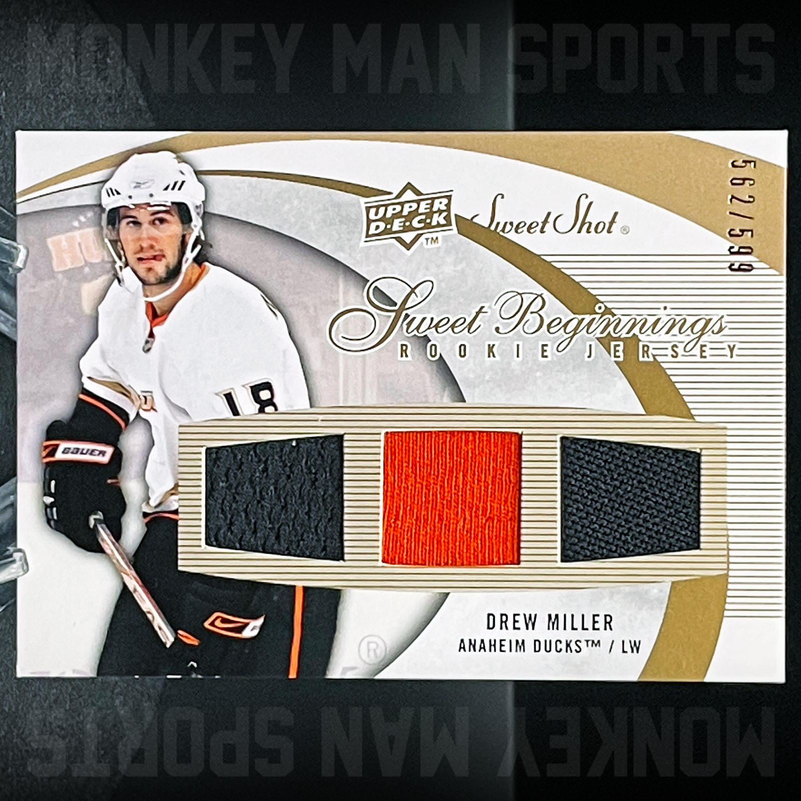 2007-08 Sweet Shot - Drew Miller Rookie RC PATCH #/599 - #135 DUCKS MINT