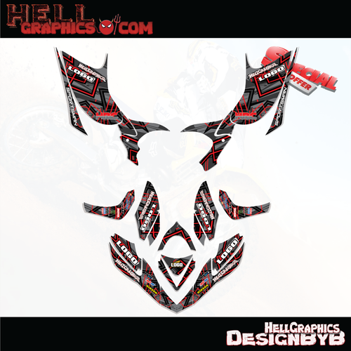 Decals For HONDA TRX 700XX  2008-2015 700 XX Graphic Kit Stickers RT Red ATV