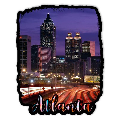 Atlanta City Skyline Sticker Friend Gift Travel Stickers Vinyl Size 5in
