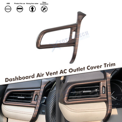 Wood Grain Dashboard Left AC Air Vent Molding Cover For Toyota Camry 2018-2024