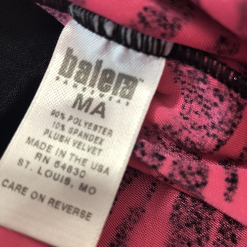 BALERA Dancewear Sz MA Pink Black Leopard Print Velour Gymnastics Dance Leotard