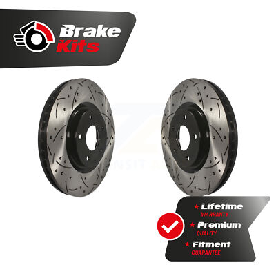 Front Drilled Slot Disc Brake Rotor Pair For 2007-2012 Nissan Sentra SE-R Spec V
