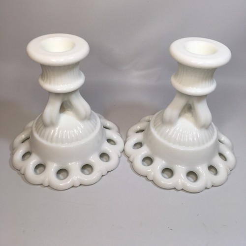 Candlesticks Pair Westmoreland Doric Lace
