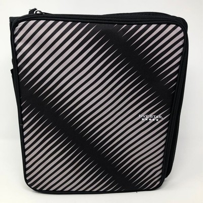 Five Star 2 Inch Zipper Binder, 3 Ring Binder, 6-Pocket Expanding File-Black
