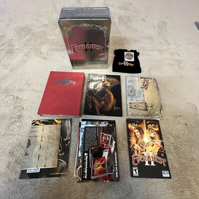 EverQuest II Collectors Edition PC Game COMPLETE Tin w/ Coin Map Books  [39]