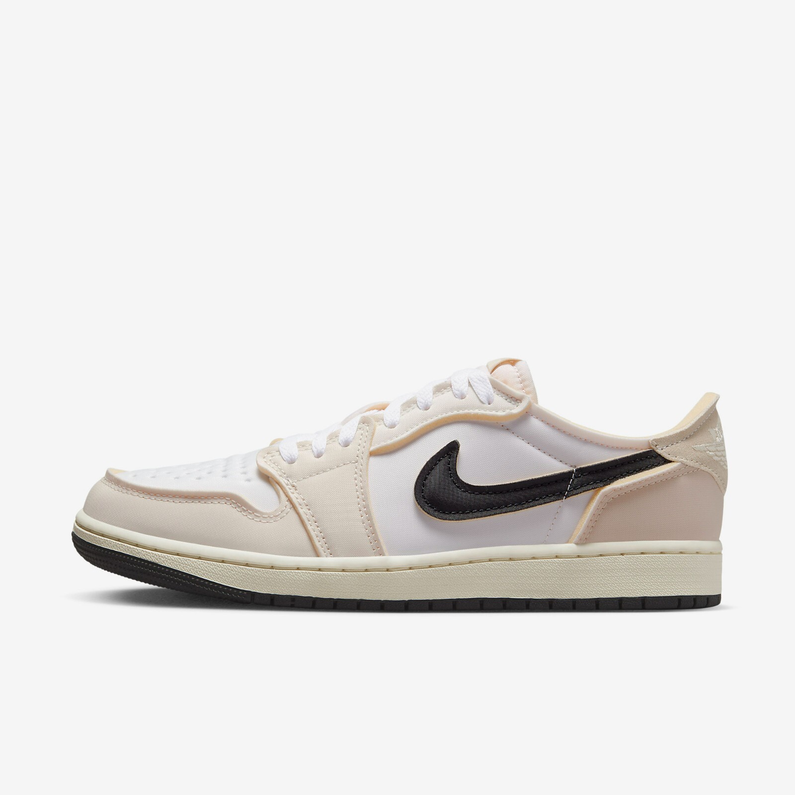 

Кроссовки Jordan 1 Retro Low OG EX White and Coconut Milk DV0982-100, White/coconut milk/light orewood brown/black, Jordan 1 Low