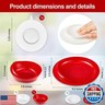 Hushee Adaptive Spill Proof Scoop Bowl and Plate Set with Suction Base Non Skid Self Feed Dinnerware for Elderly Disabled Handicapped from Parkinsons, Dementia, Stroke, Tremor(2 Sets,Red and White)