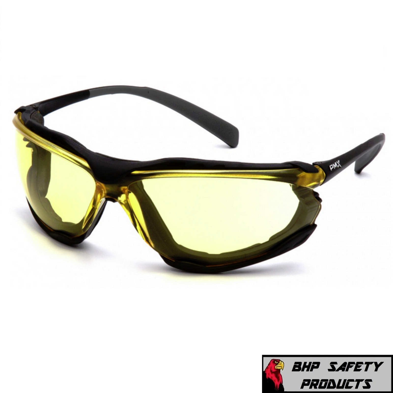 Foam Padded Black Frame Amber Anti-fog Lens