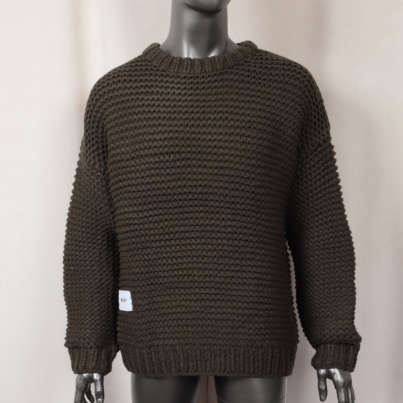 WTAPS MEDIEVAL ACRYLIC KNIT SWEATER IN DRAK GREEN SIZE 03/L WTAPS MEDIEVAL ACRYLIC KNIT SWEATER IN DRAK GREEN SIZE 03/L