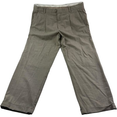 Nike Tiger Woods Collection Heather Stone Brown Pleated Wool Pants Size 38X30