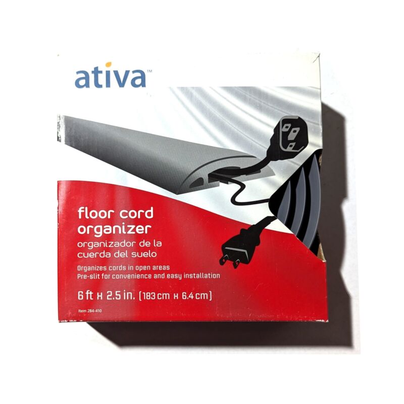Ativa Floor Cord Organizer 6ft Grey 284-410 New