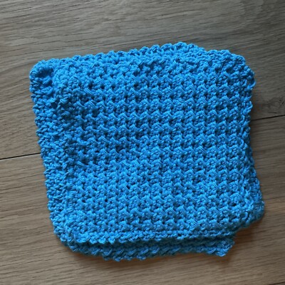 Four Hand Crochet Cotton Dish Cloths - TURQUOISE