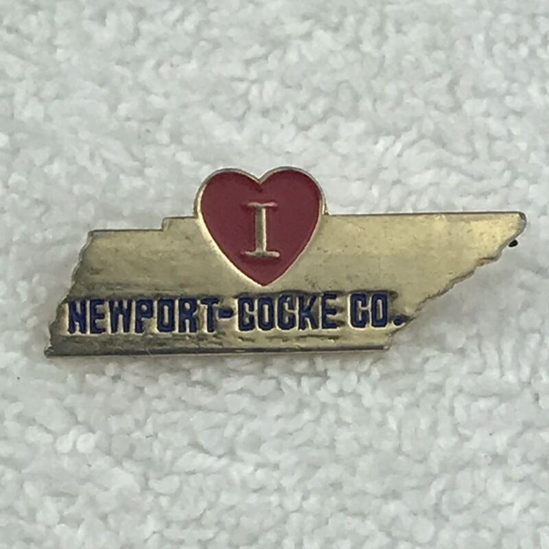 I Love Newport Cocke County Tennessee Pin Vintage Gold Tone And Enamel