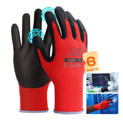 Work Gloves with Micro Foam Nitrile Coated, Touch Screen Compatible,Seamless ...