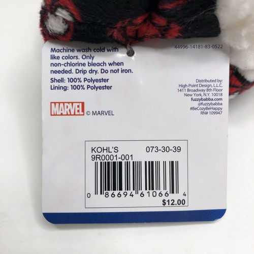 Spidey Toddler Fuzzy Babba Slipper Socks 3T-4T Shoe Size 8-10 Disney Junior