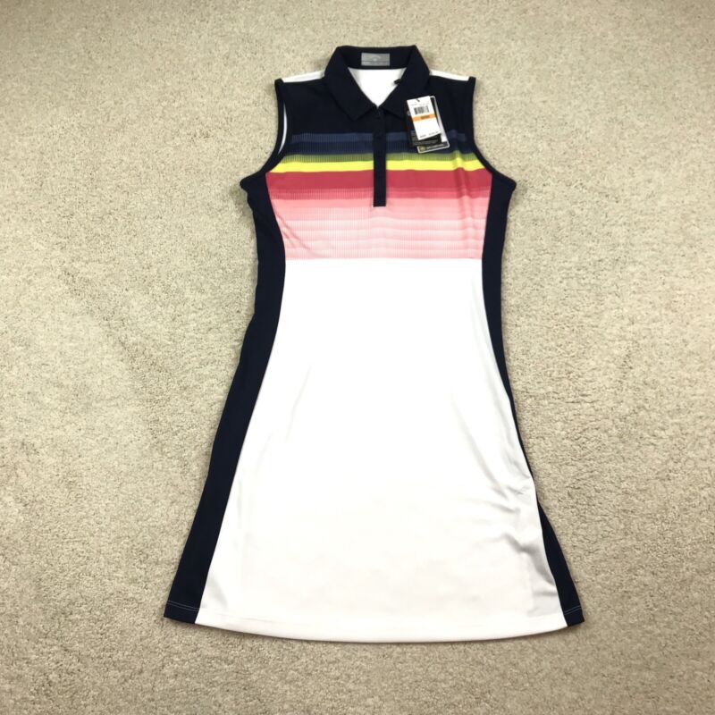 Callaway Opti Dri Sleeveless Golf Dress Small Striped New *read