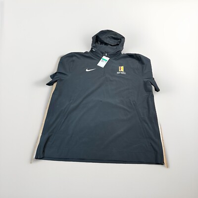 Nike Indian Hills College Softball Black Quarter Zip Hood Pullover Men s XL NWT