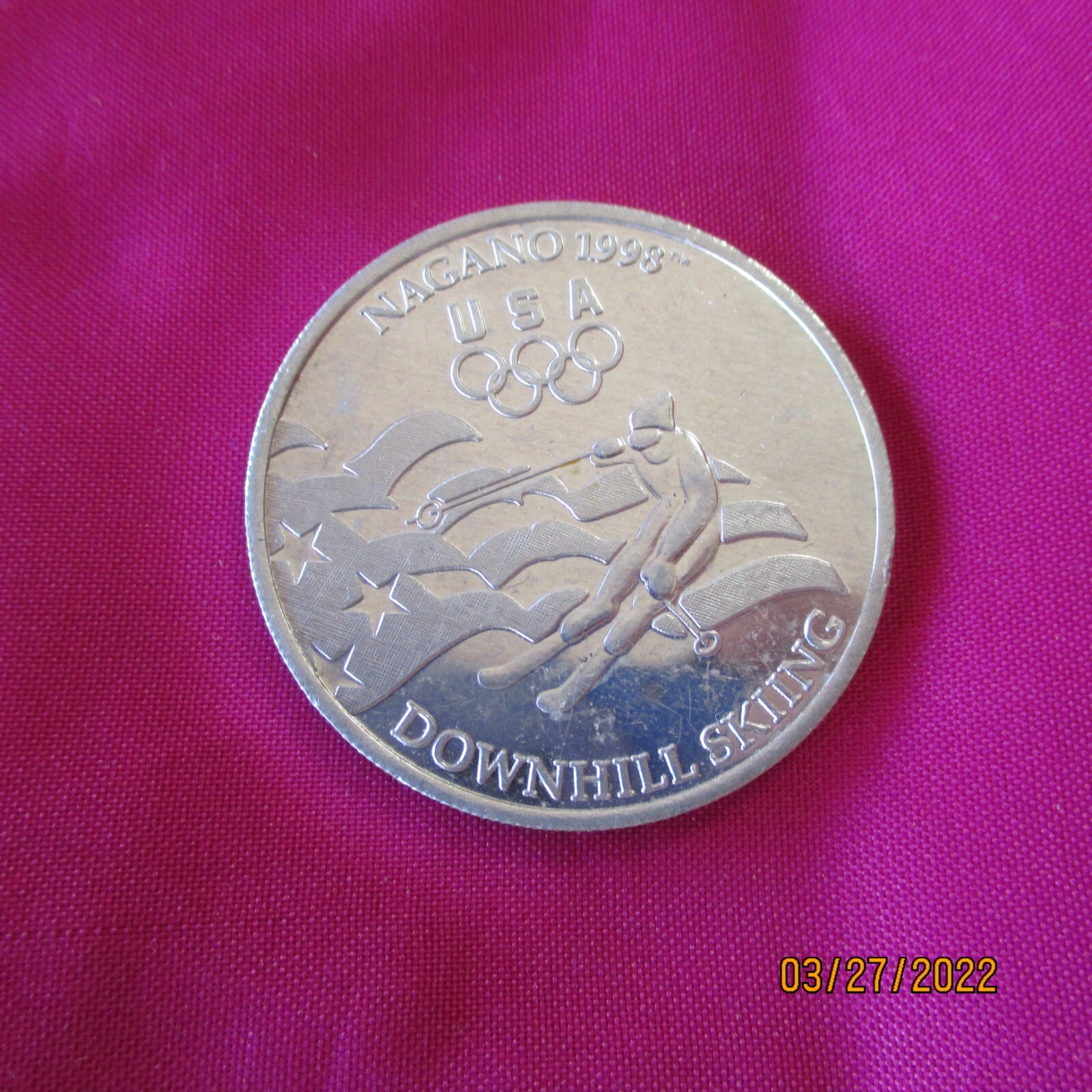 Nagano 1998 USA Downhill Skiing Coin US Winter Olympic Team