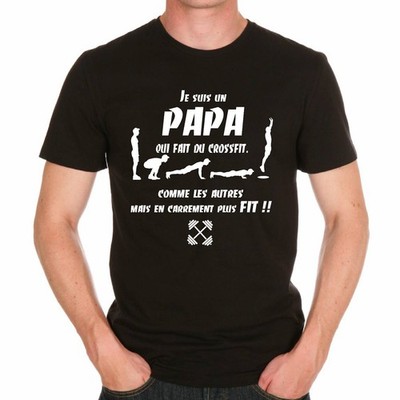 T-shirt Homme "PAPA CROSSFIT" funny rigolo humour