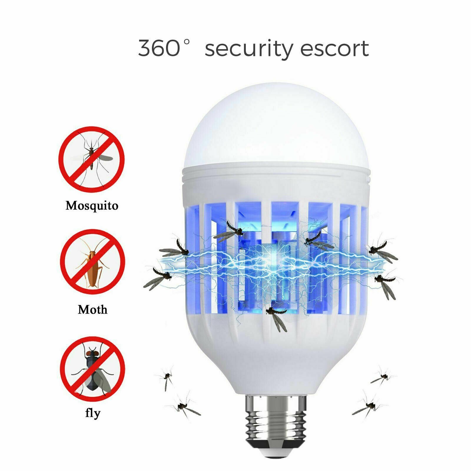 Bug Zapper Light Bulb Mosquito Lamp Fly Trap Killer Indoor Outdoor Insect UV Led
