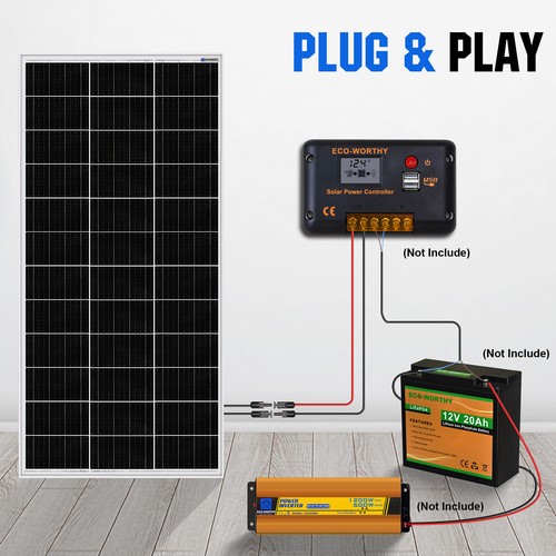 ECO-WORTHY 200W Watt 12V Mono Solar Panel PV for Home RV Certified Refurbished