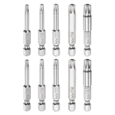 10pcs TT20-TT45 Magnetic Security Star 7Point Screwdriver Bit 1/4'' Hex Shank