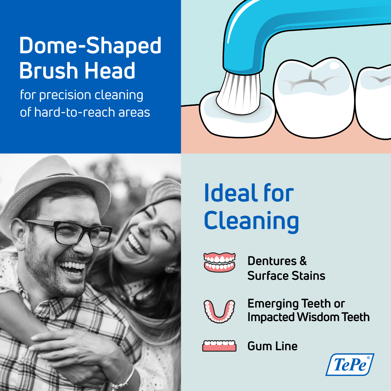 TEPE Compact Tuft Toothbrush - Braces & Hard to Reach Areas, 1 Pk