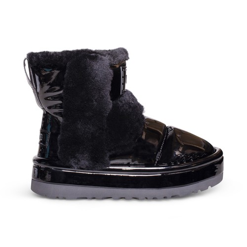 Pre-owned Ugg Classic Chillapeak Shine Black Shearling Women's Boots Size Us 7/uk 5