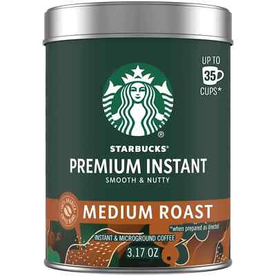 Starbucks, Instant Coffee, Premium Medium Roast, 3.17 oz