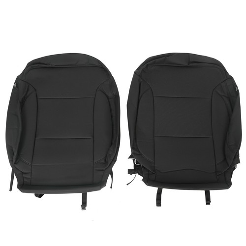 Black Seat Covers Set For 2014-2018 Chevy Silverado Crew Cab LT 15 16 17