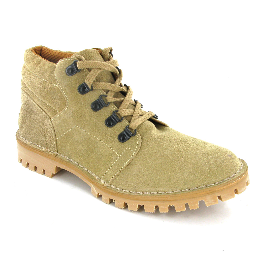 Roamers DRing Desert Boots Tread Mens Suede Leather Taupe Sand Shoes