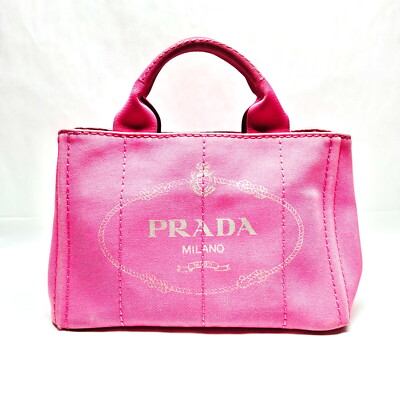 Prada Hand Bag  Pink Canvas 3042755
