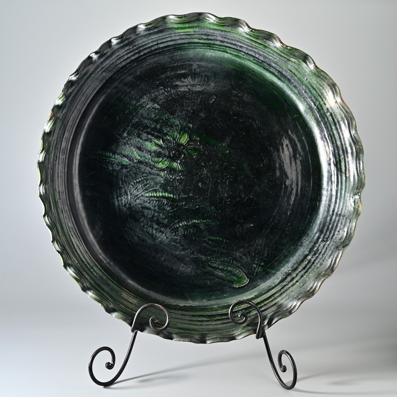 Original Vintage Patamban Michoacan Mexico Redware Pottery Ceramic Charger Plate