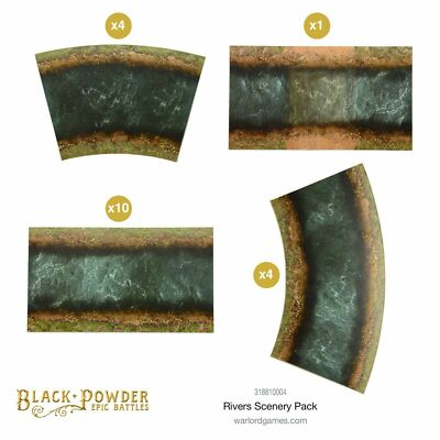 Black Powder Epic Battles 318810004 Rivers Scenery Pack (MDF Terrain Set) 