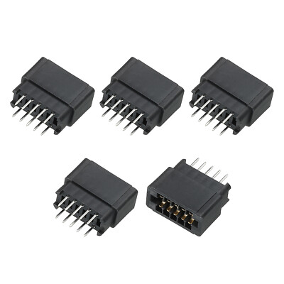 Card Edge Connector Black Socket Straight Connection 10 Pin 2.54mm Pitch, 5 Pcs