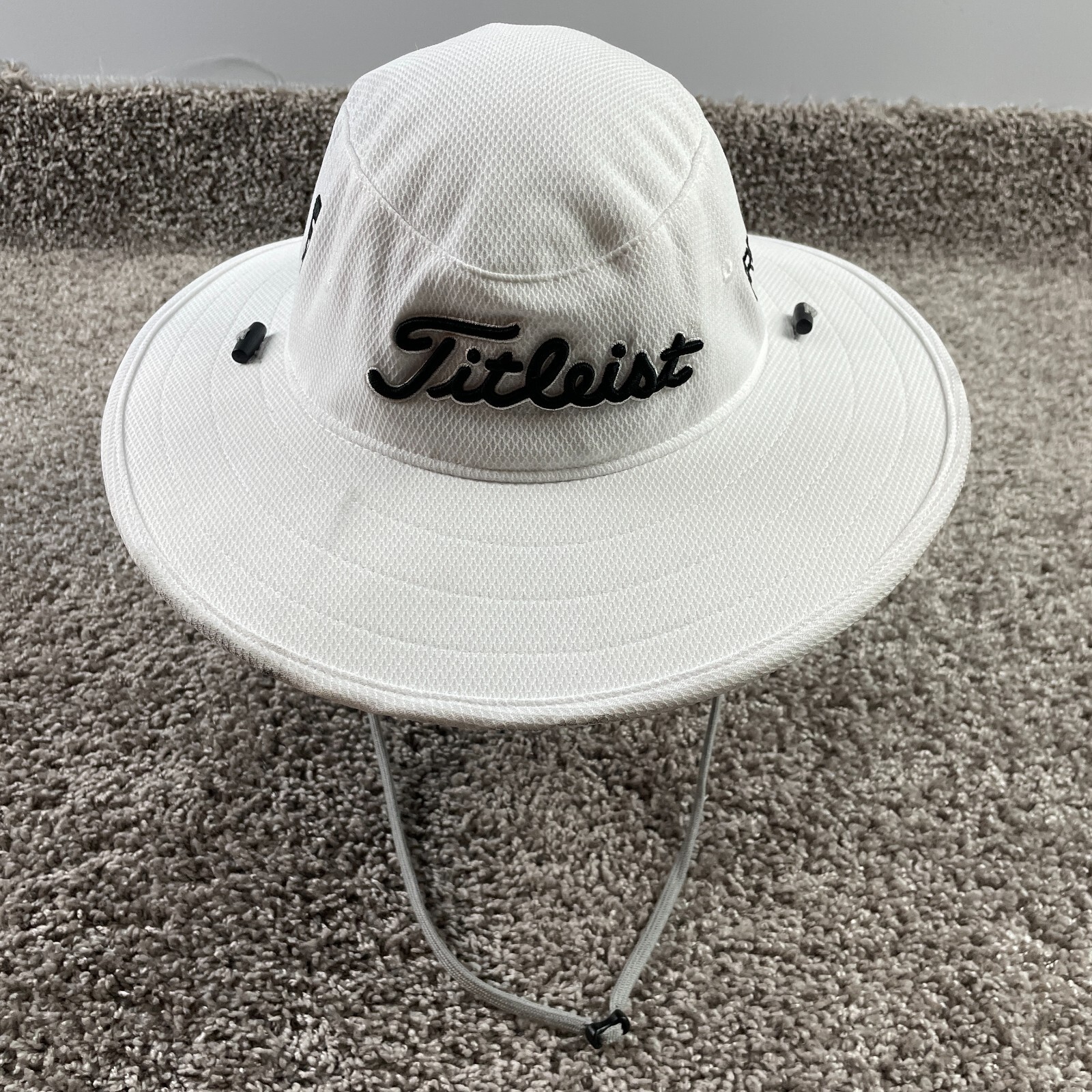 Men's White Black Fj Footjoy Pro V1 Golf Aussie Hat