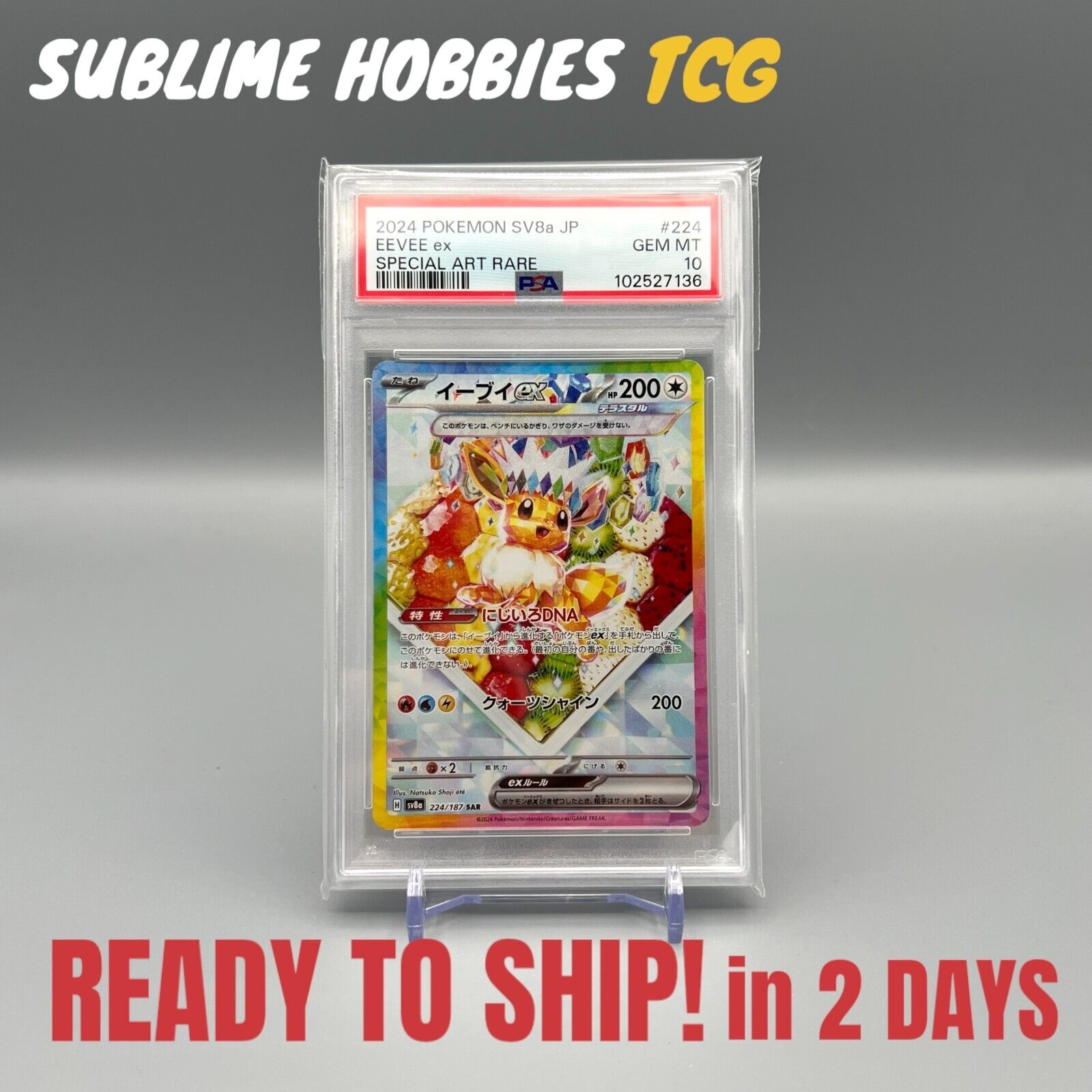 PSA 10 Eevee ex SAR 224/187 Terastal Festival sv8a 2024 PSA 10 Eevee ex SAR 224/187 Terastal Festival sv8a 2024