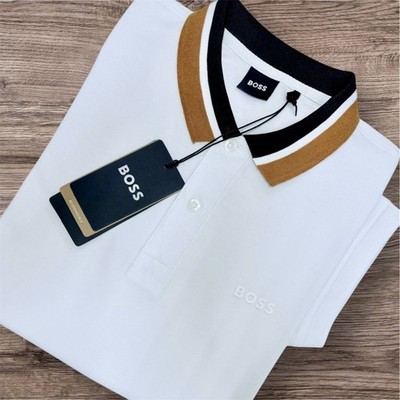 Hugo Boss BOSS men's Polo Shirt High-Density Rubber Print Logo-Contrast Trim
