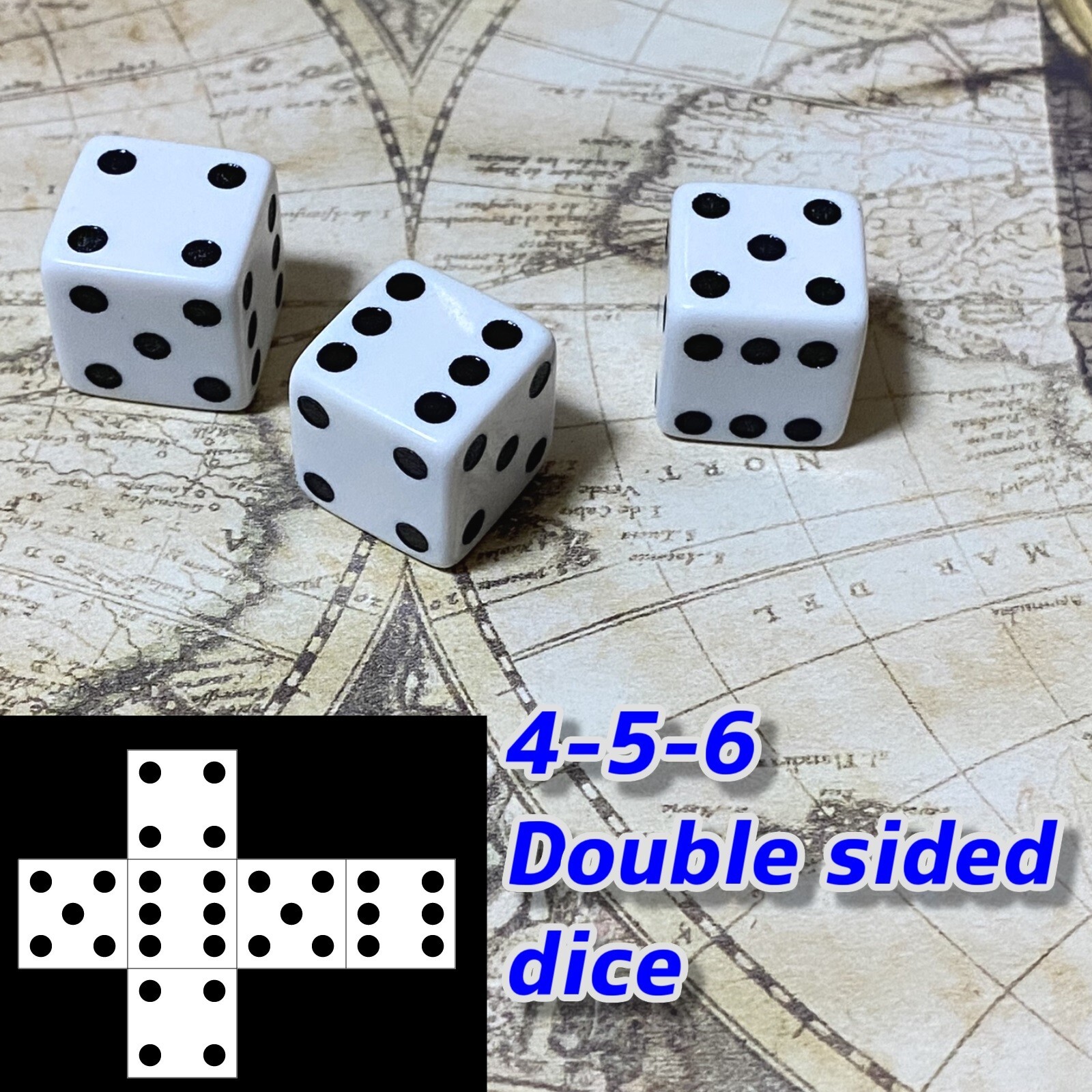 3pcs】4-5-6 Double sided Dice (tops/cheating dice) | eBay
