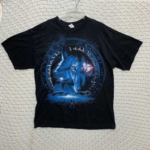 lgb ルグランブルー DIRTY WOLF Tシャツ y2k Vintage Y2K Wolf T Shirt Mens Large Black Double Sided
