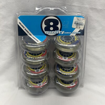 8 Quality Hyperlite Inline Skate Wheels 78A Recreational  72mm
