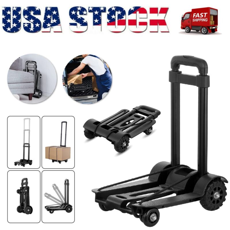 Portable Lightweight Folding Dolly Push Truck Hand Trolley Compact Luggage Cart